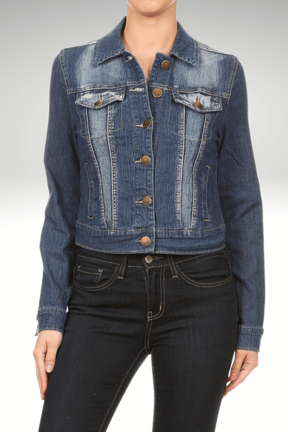 Luxuriance Style Jacket Cropped Jean Jacket