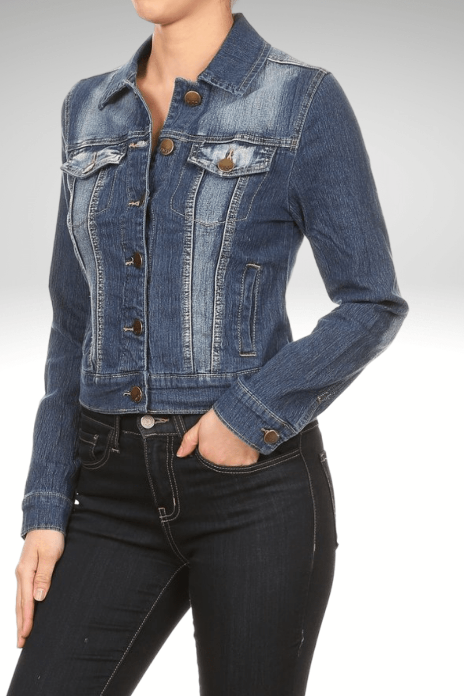 Luxuriance Style Jacket Cropped Jean Jacket
