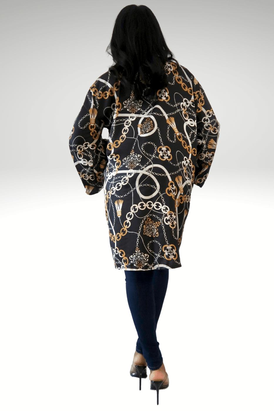 Luxuriance Style Kimono The Black Chain- Link | Kimono