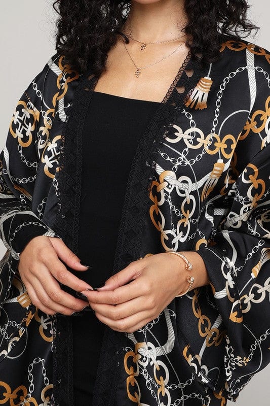 Luxuriance Style Kimono The Black Chain- Link | Kimono