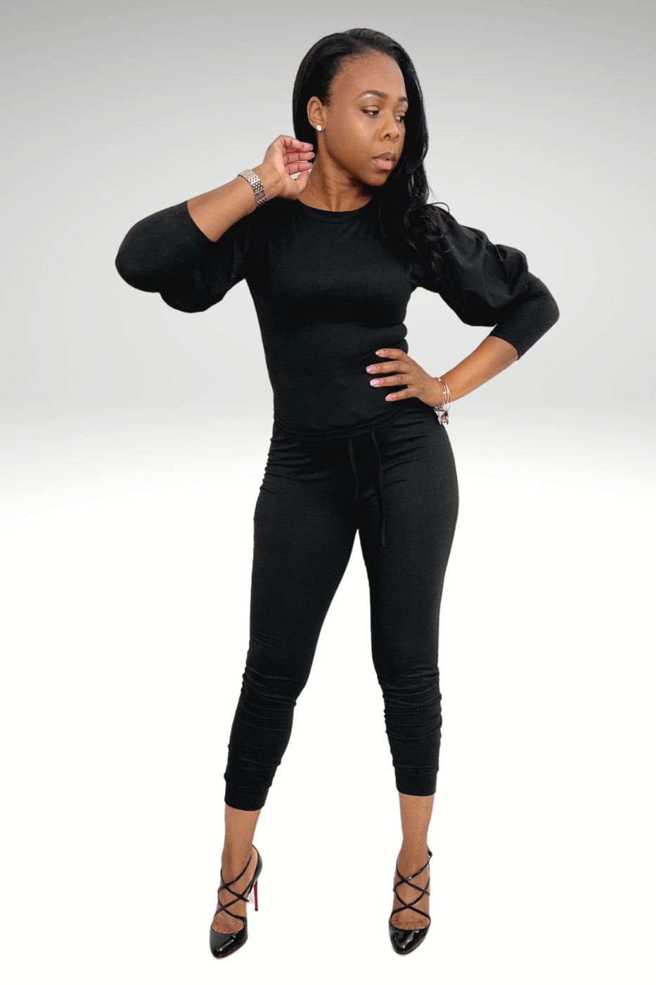 Luxuriance Style Sets Puff Shoulder | Two Piece Jogger Set