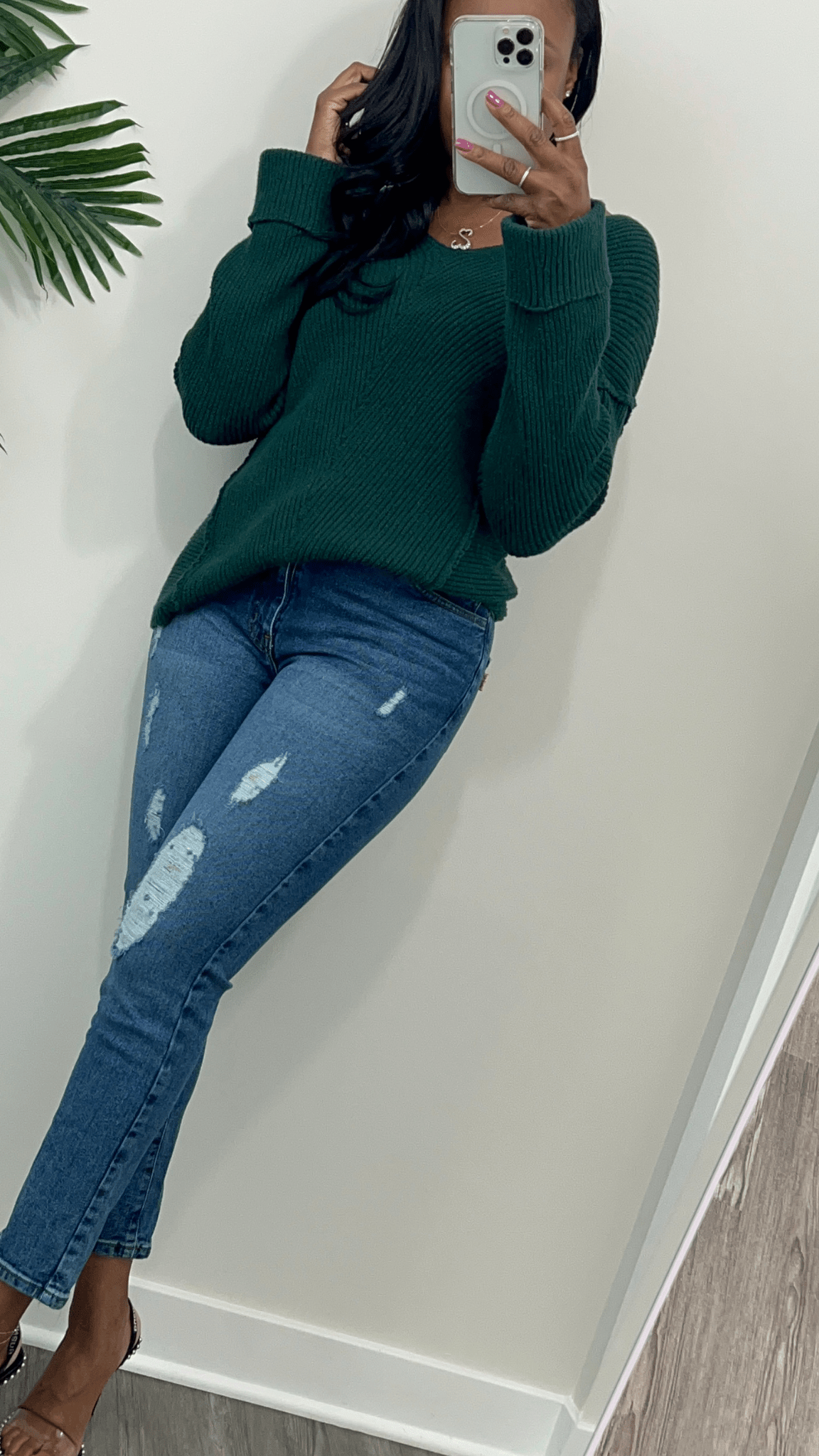 Luxuriance Style Sweater Oversized V Neck Pullover Sweater