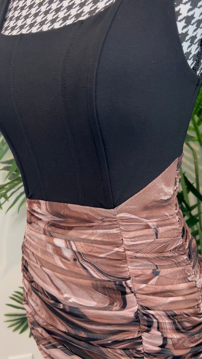 Luxuriance Style | The Boutique  Dress Corset Marble Midi Dress