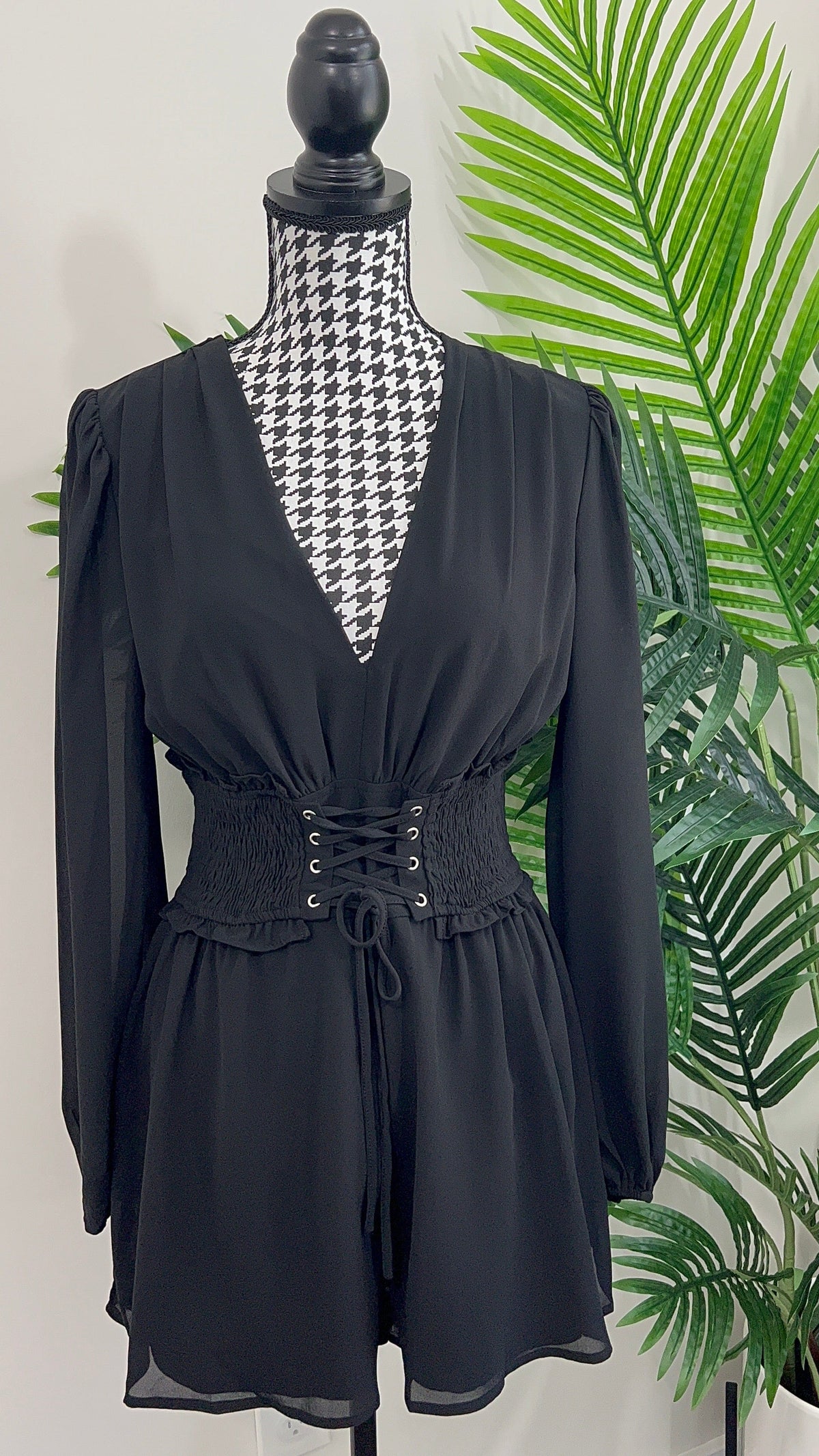 Jasmine |  Corset V Neck Belted Romper