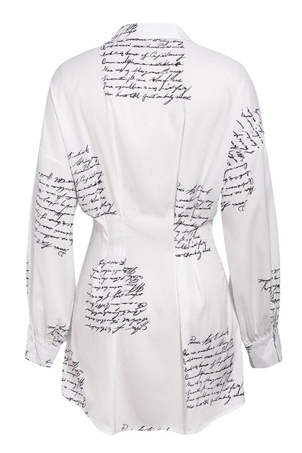 Luxuriance Style Tops, Dresses Letter Print Midi | Shirt Dress