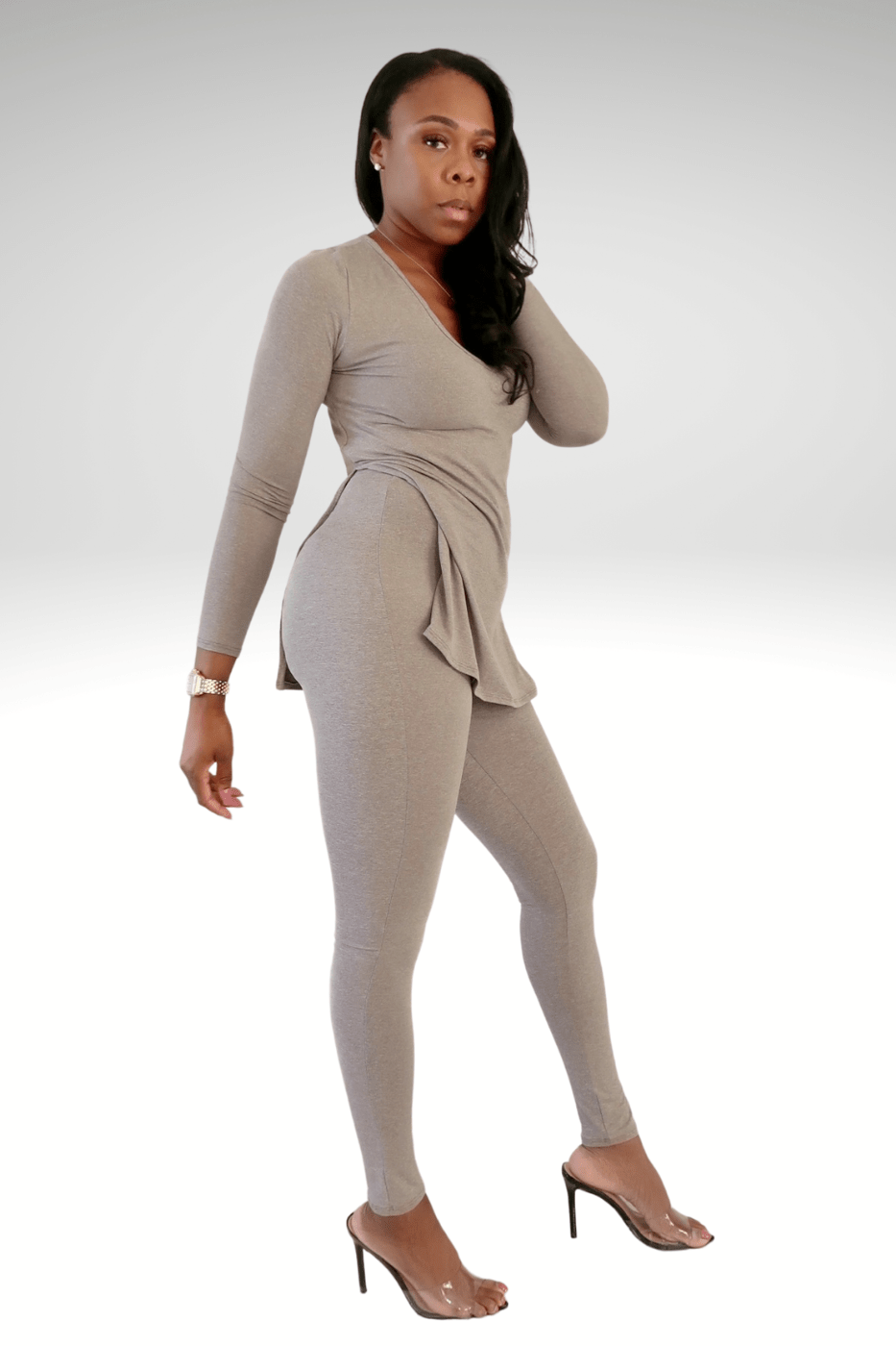 Luxuriance Style | The Boutique  Sets 2 Piece V Neck Legging Set | Oh So Chic