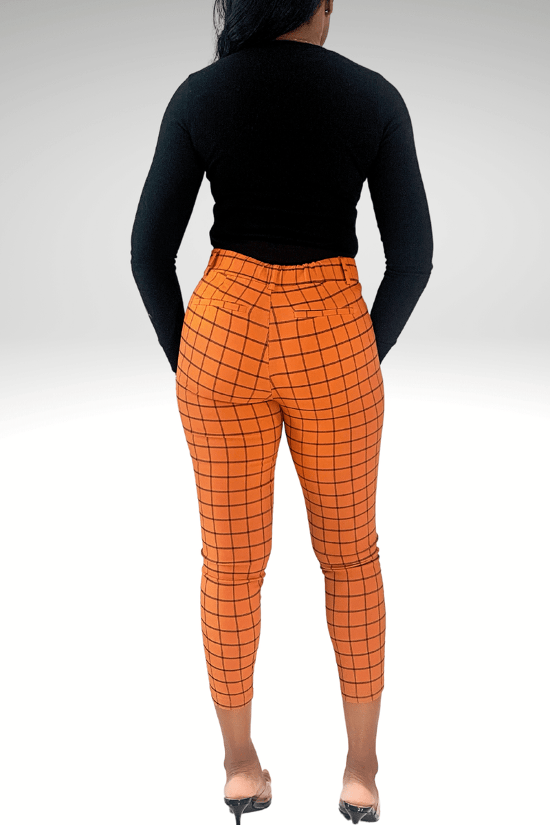 Luxuriance Style Bottoms Checkered Print | Ankle Pant