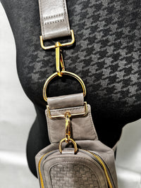 Luxuriance Style Boutique Crossbody Purse Woven Cross Body Bag w/ Gold Hardware