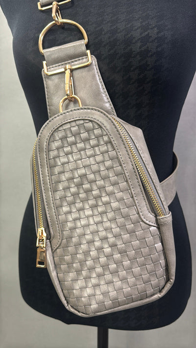Luxuriance Style Boutique Crossbody Purse Woven Cross Body Bag w/ Gold Hardware