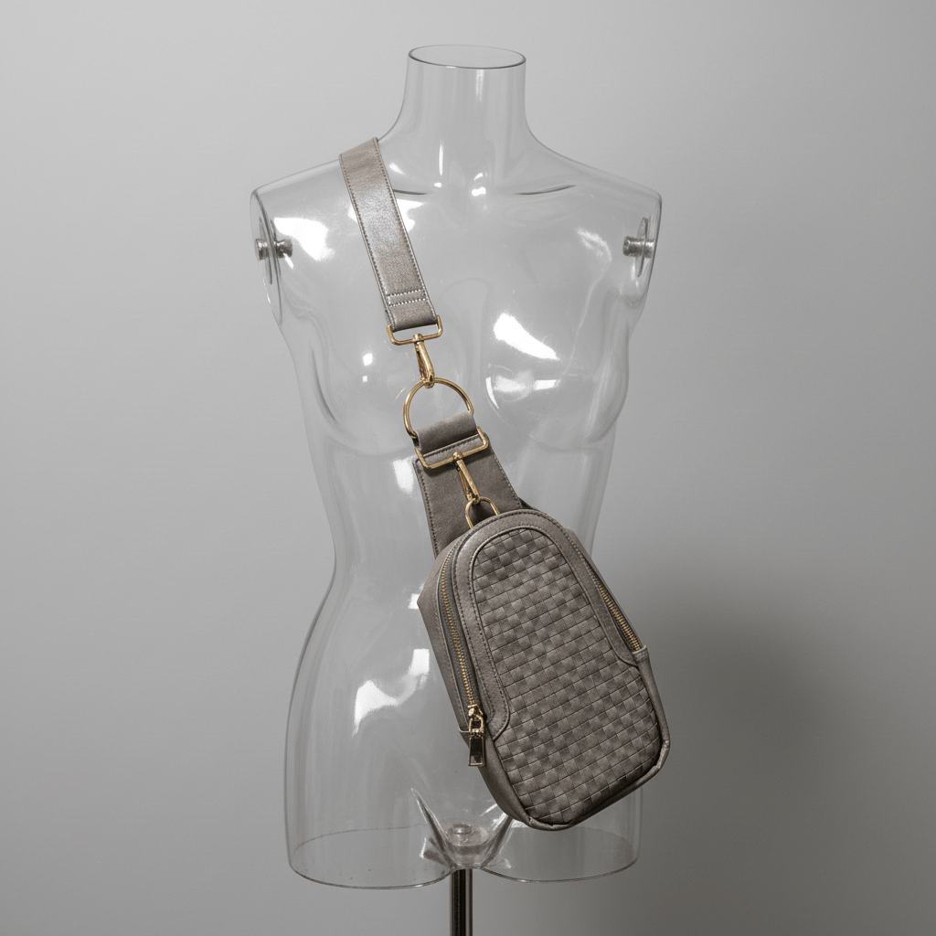 Luxuriance Style Boutique Crossbody Purse Woven Cross Body Bag w/ Gold Hardware