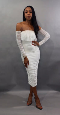 Luxuriance Style Boutique Dress The Aurelia Ruched Midi Dress