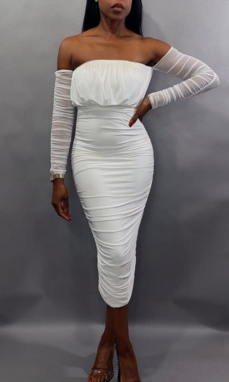 Luxuriance Style Boutique Dress The Aurelia Ruched Midi Dress