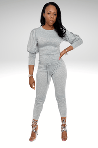 Luxuriance Style Sets Puff Shoulder | Two Piece Jogger Set