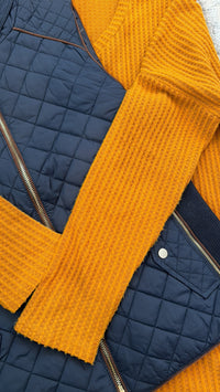 Luxuriance Style ™ Sweater Brushed Thermal Waffle V-Neck Hi-Low Hem Tunic Sweater.