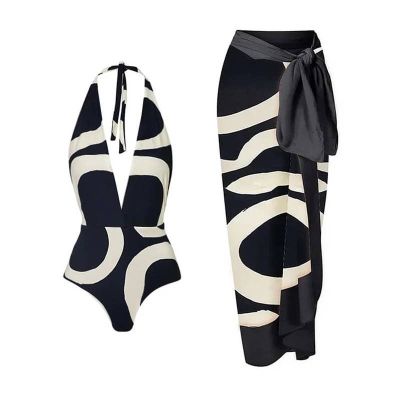 Luxuriance Style ™ Swimsuiy Halter Swimsuit w/ Wrap