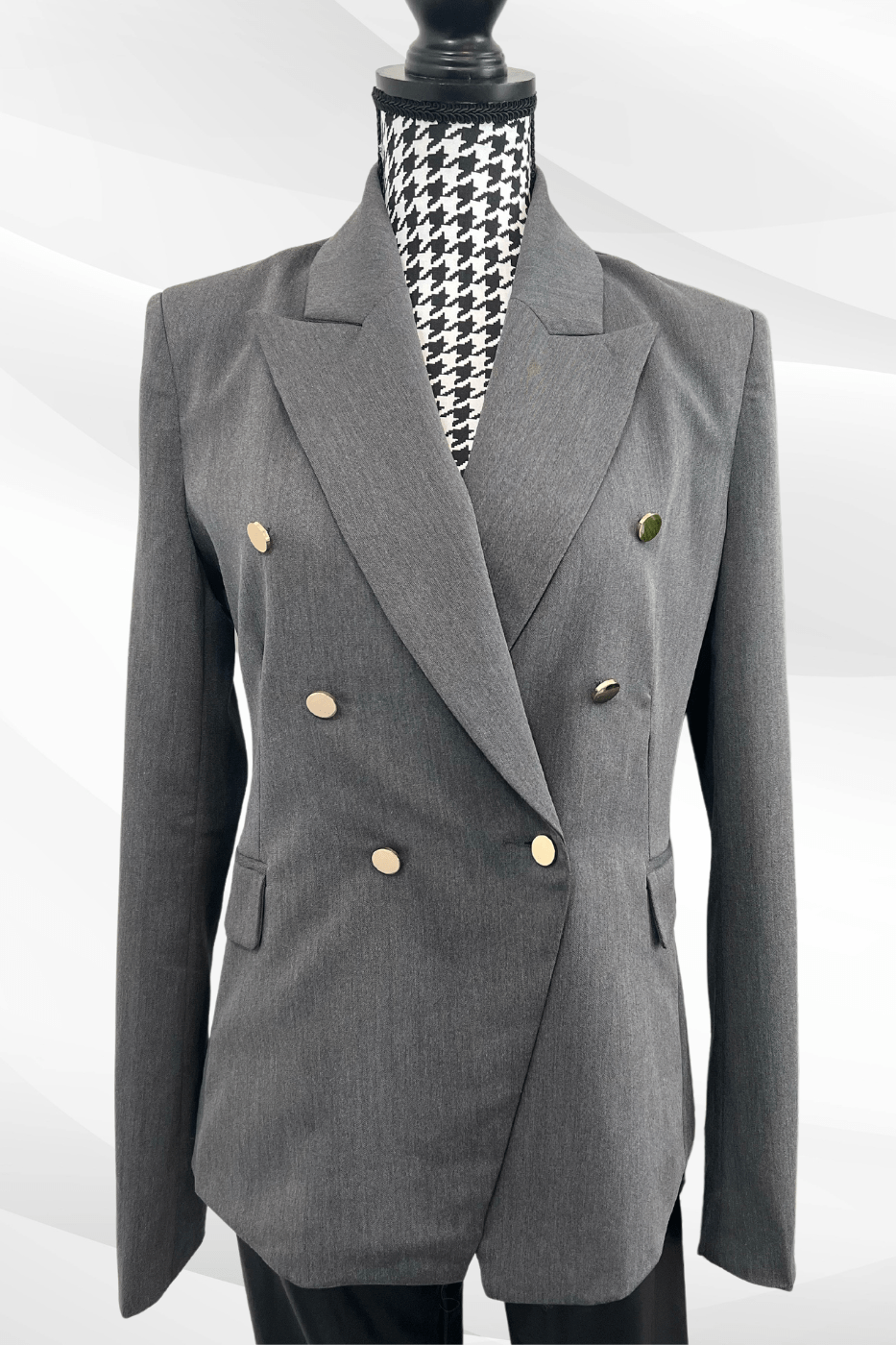 Luxuriance Style | The Boutique  Blazer Gray Double Breasted | Blazer