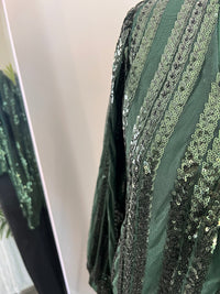 Luxuriance Style | The Boutique™ BodySuit Emerald Green Sequin Top