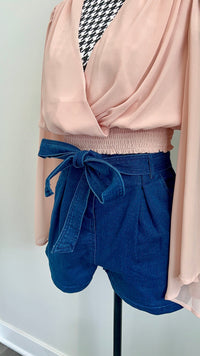 Luxuriance Style | The Boutique  Bottoms Zoe | High Rise Denim Belted Shorts