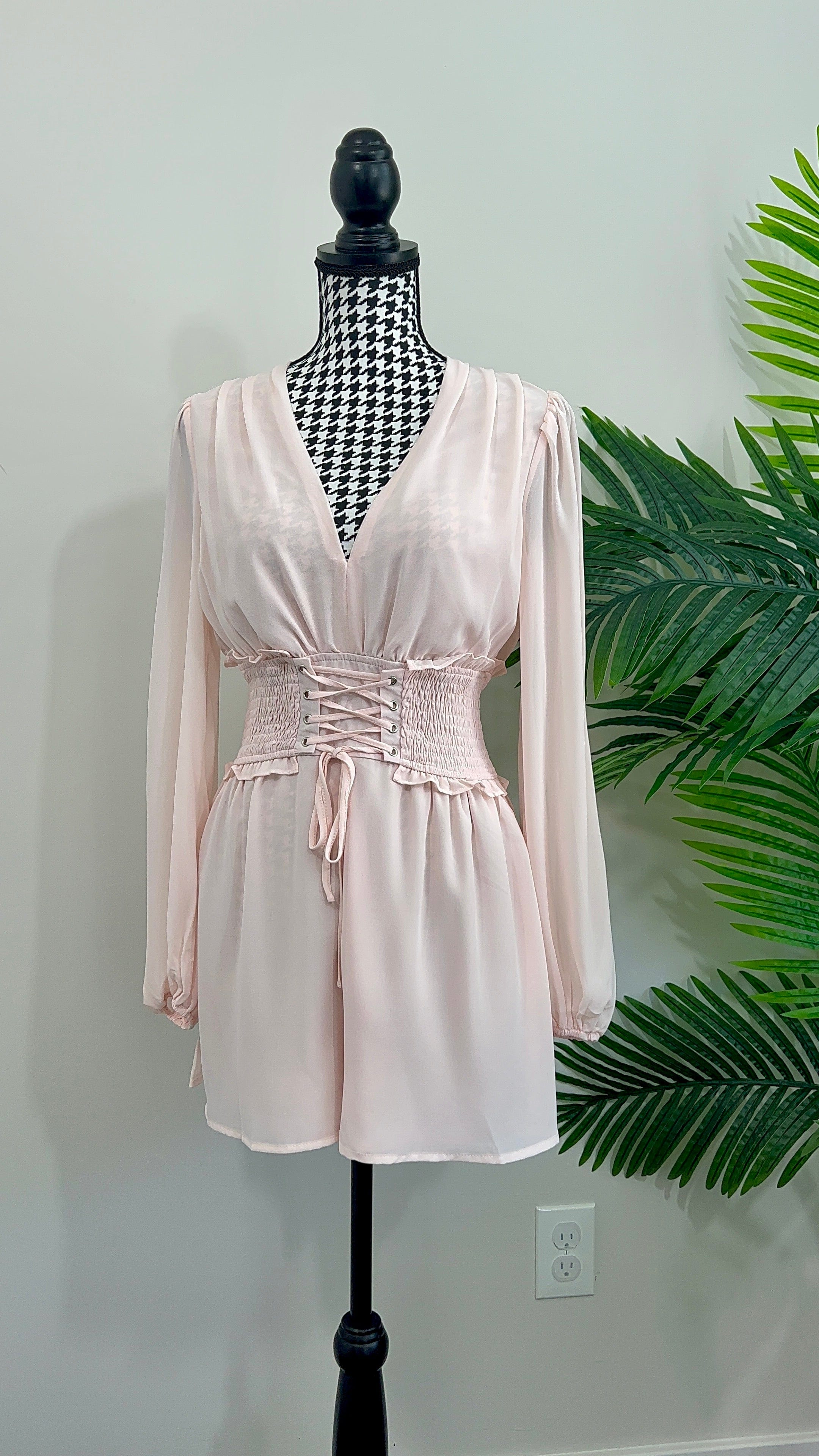 Luxuriance Style | The Boutique  Romper Jasmine |  Corset V Neck Belted Romper