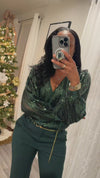 Emerald Green Sequin Top