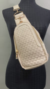 Woven Cross Body Bag w/ Gold Hardware