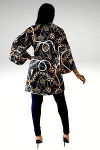 Luxuriance Style Kimono The Black Chain- Link | Kimono