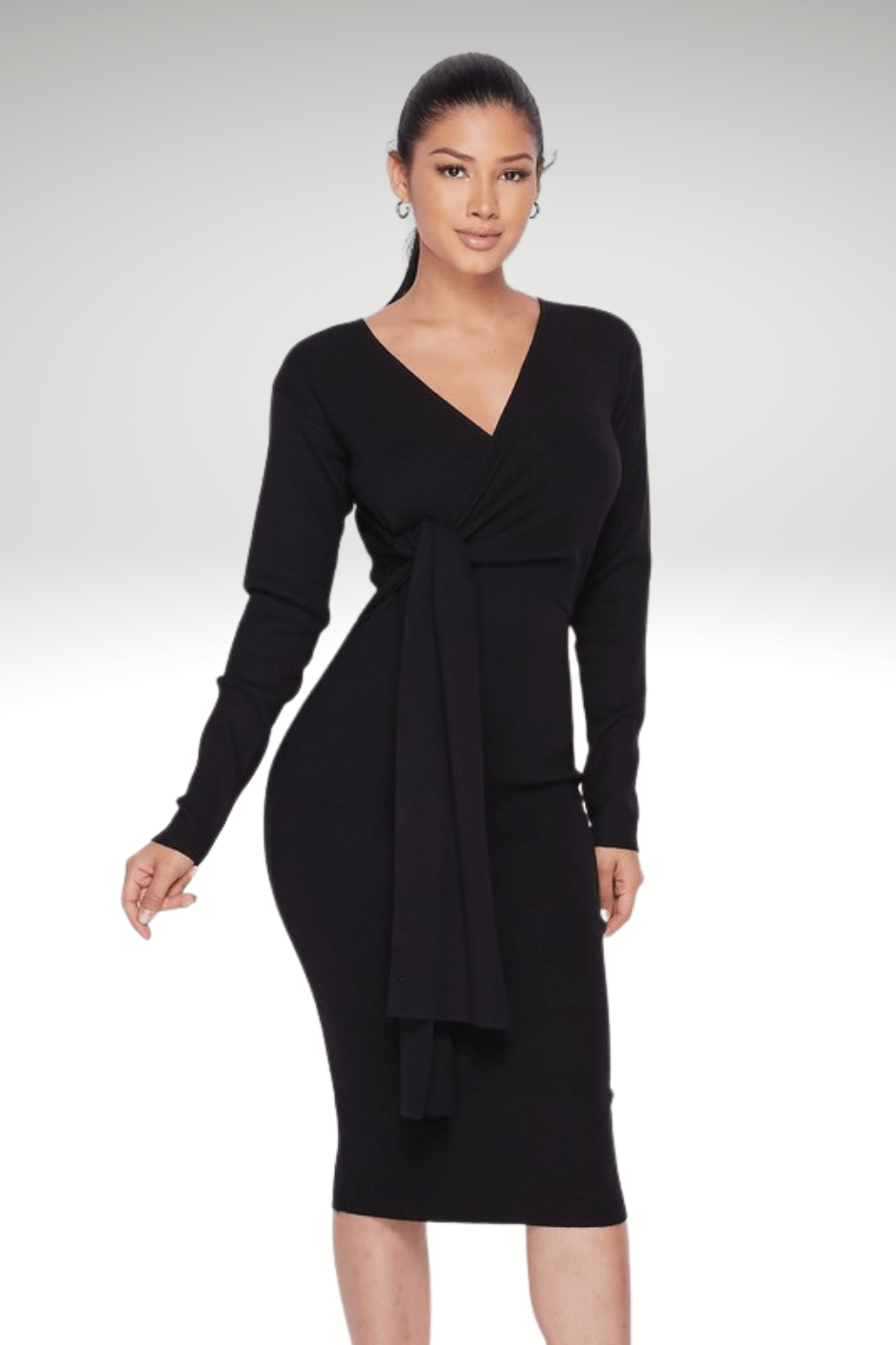 Luxuriance Style Boutique Dresses Black Wrap Tie | Dress